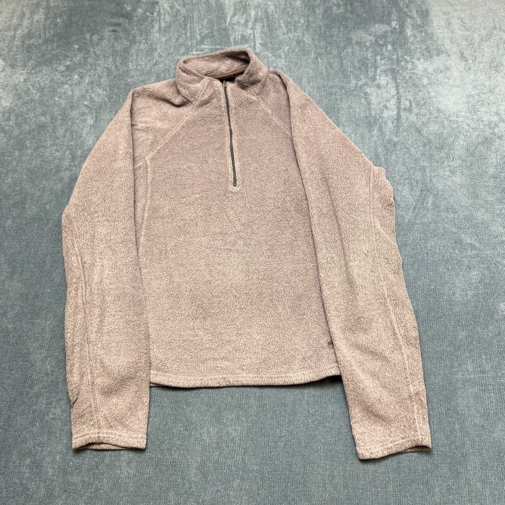 Patagonia Capilene Fleece Jacket Women Large Gray Raglan Sleeve Quarter Zip Cozy